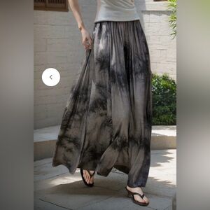 FIBFLX Tie-Dye A-Line Midi Skirt Blue/Black size Large